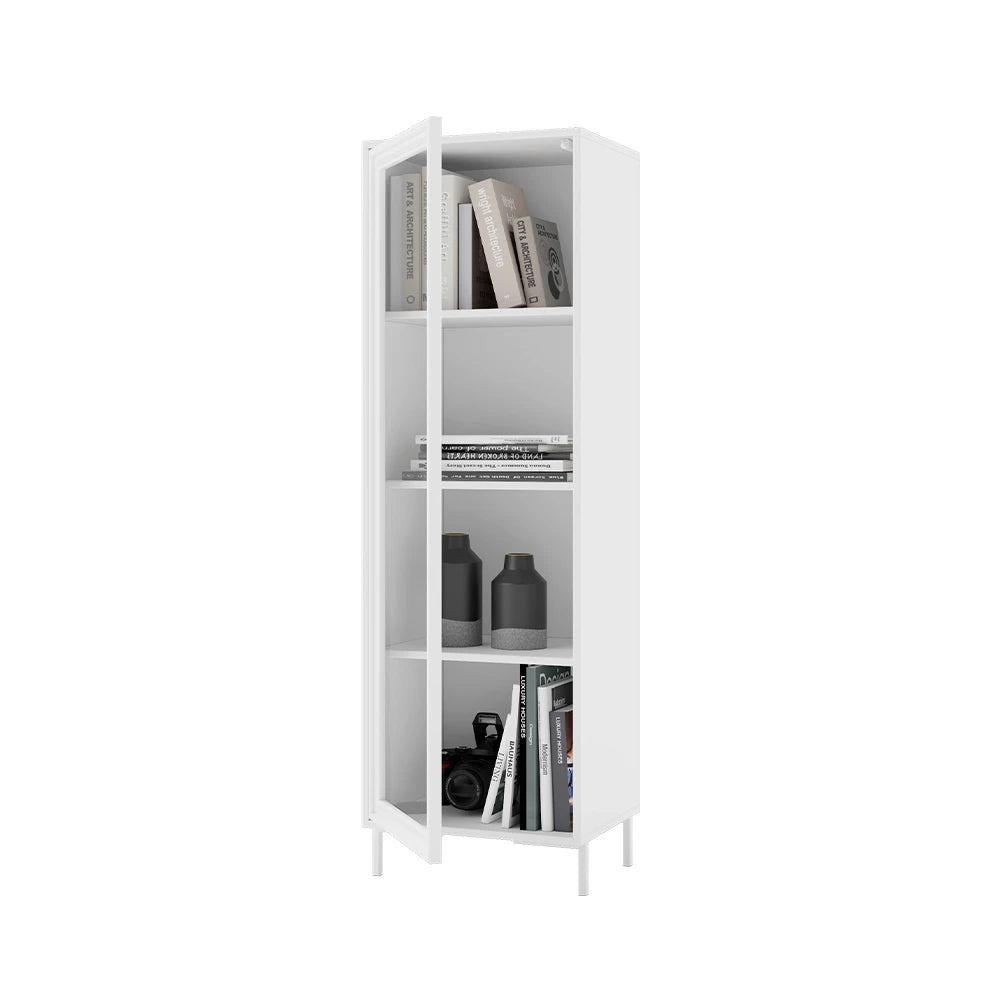 Cristaleira 1 Porta com Vidro Vitria 47 cm - Branco