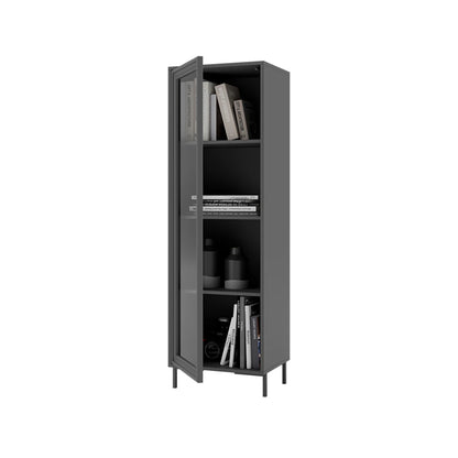 Cristaleira 1 Porta com Vidro Vitria 47 cm - Preto
