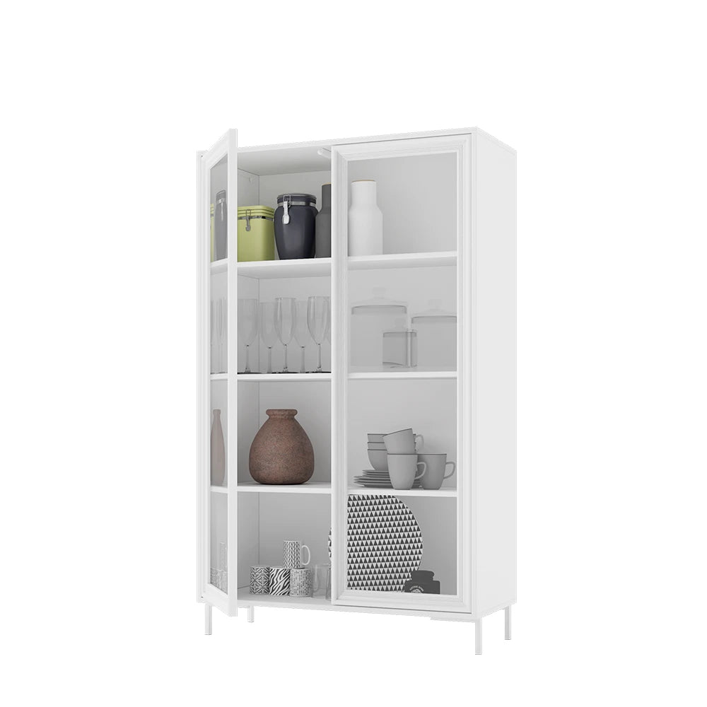 Cristaleira 2 Portas com Vidro Vitria 91 cm - Branco