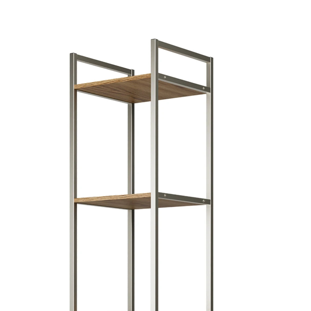 Estante com 3 Prateleiras 1 Porta MDF com Aço Voss 40 cm - Freijó c/ Champanhe