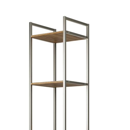 Estante com 3 Prateleiras 1 Porta MDF com Aço Voss 40 cm - Freijó c/ Champanhe