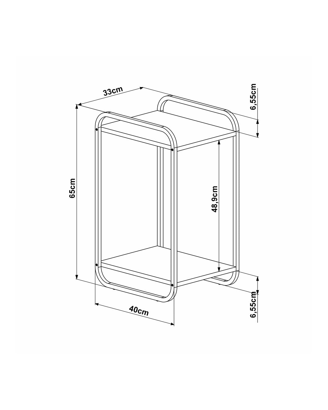 Mesa Lateral Orgânica com Pés em Aço Dunna 33 cm - Off-White Fosco