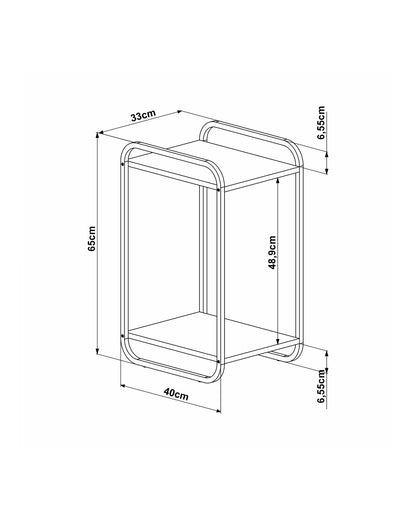 Mesa Lateral Orgânica com Pés em Aço Dunna 33 cm - Off-White Fosco