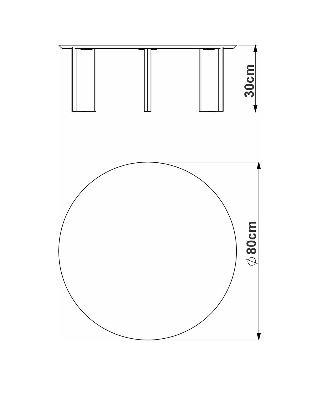 Mesa de Centro Redonda com Pés de Madeira Maciça Moova 80 cm - Mel