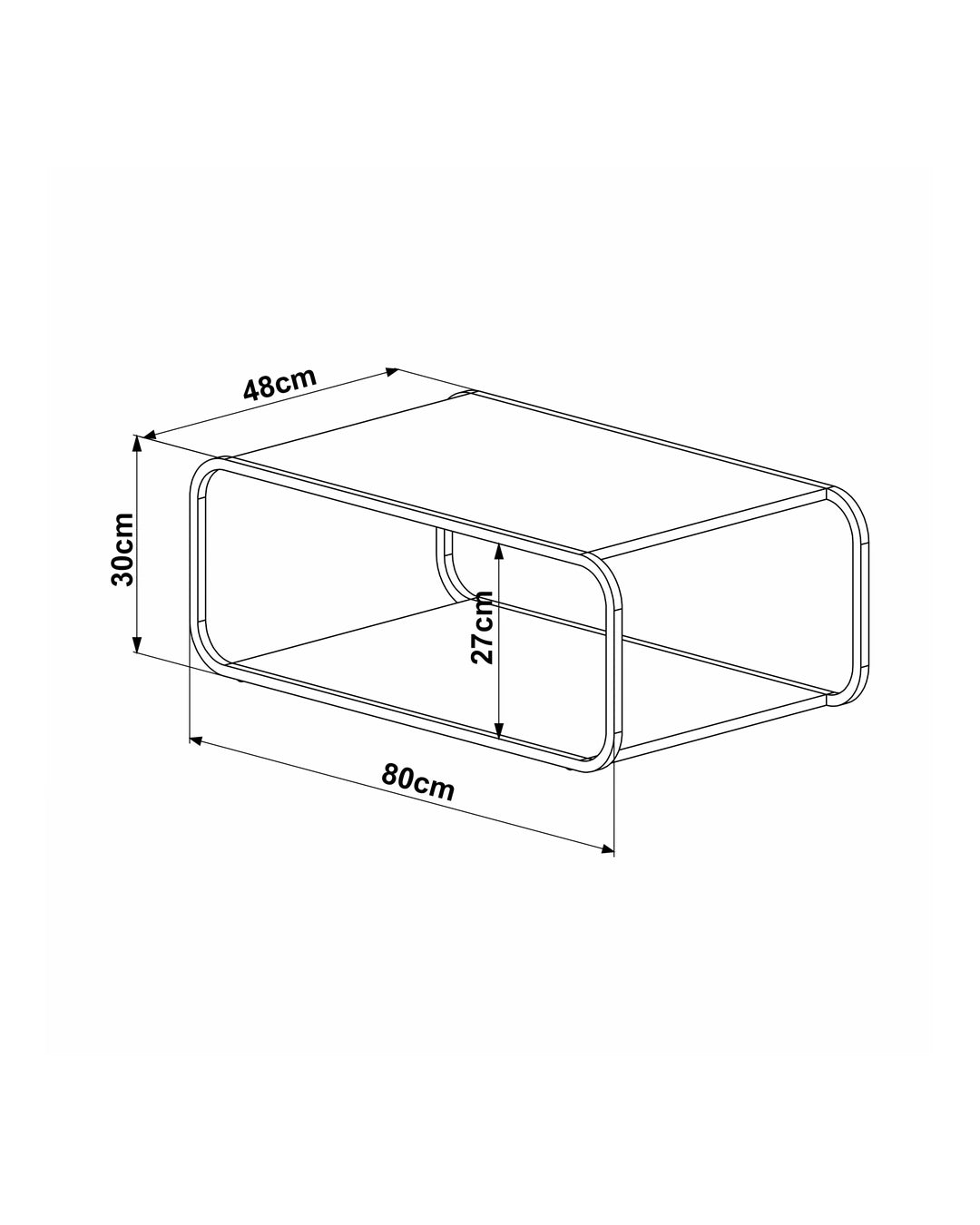 Mesa de Centro Orgânica com Pés em Aço Dunna 80cm - Off-White Fosco