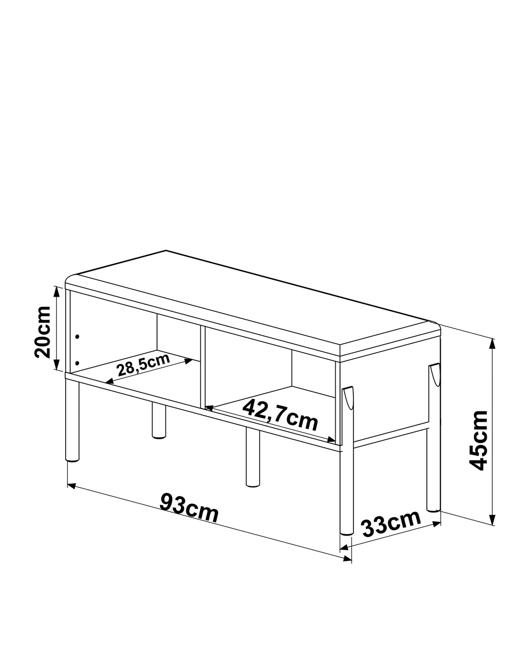 Sapateira Banco Estofada Urdi 93 cm - Mel