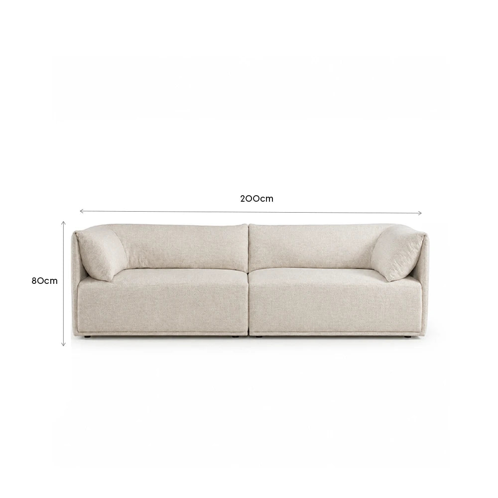 Sofá 3 Lugares Dali 200 cm - Linho Texturizado Bege
