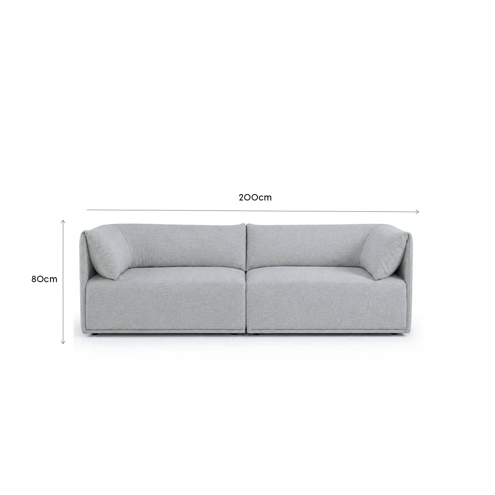 Sofá 3 Lugares Dali 200 cm - Linho Texturizado Cinza