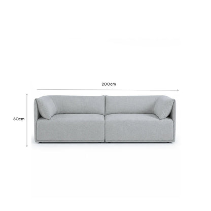 Sofá 3 Lugares Dali 200 cm - Linho Texturizado Cinza