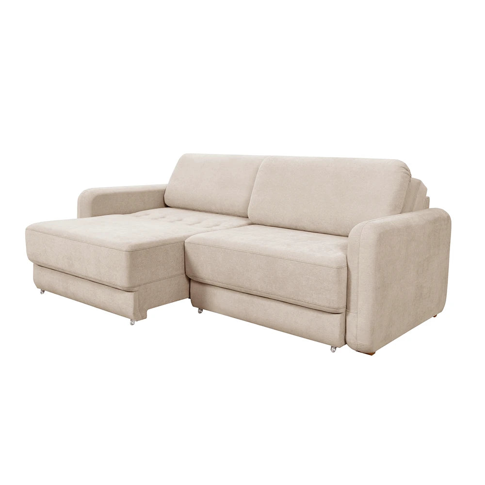 Sofá Cama Retrátil e Reclinável 3 Lugares Hudson 210 cm - Linho Texturizado Bege