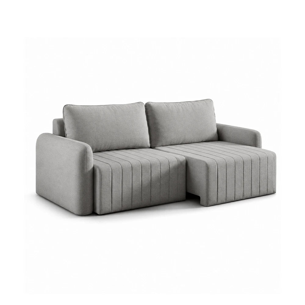 Sofá Retrátil 2 Lugares Nápole 170 cm - Linho Texturizado Cinza