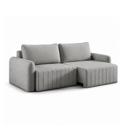 Sofá Retrátil 4 Lugares Nápole 230 cm - Linho Texturizado Cinza