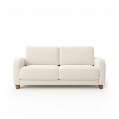 Sofá 3 Lugares Capri 190 cm - Linho Texturizado Bege c/ Natural