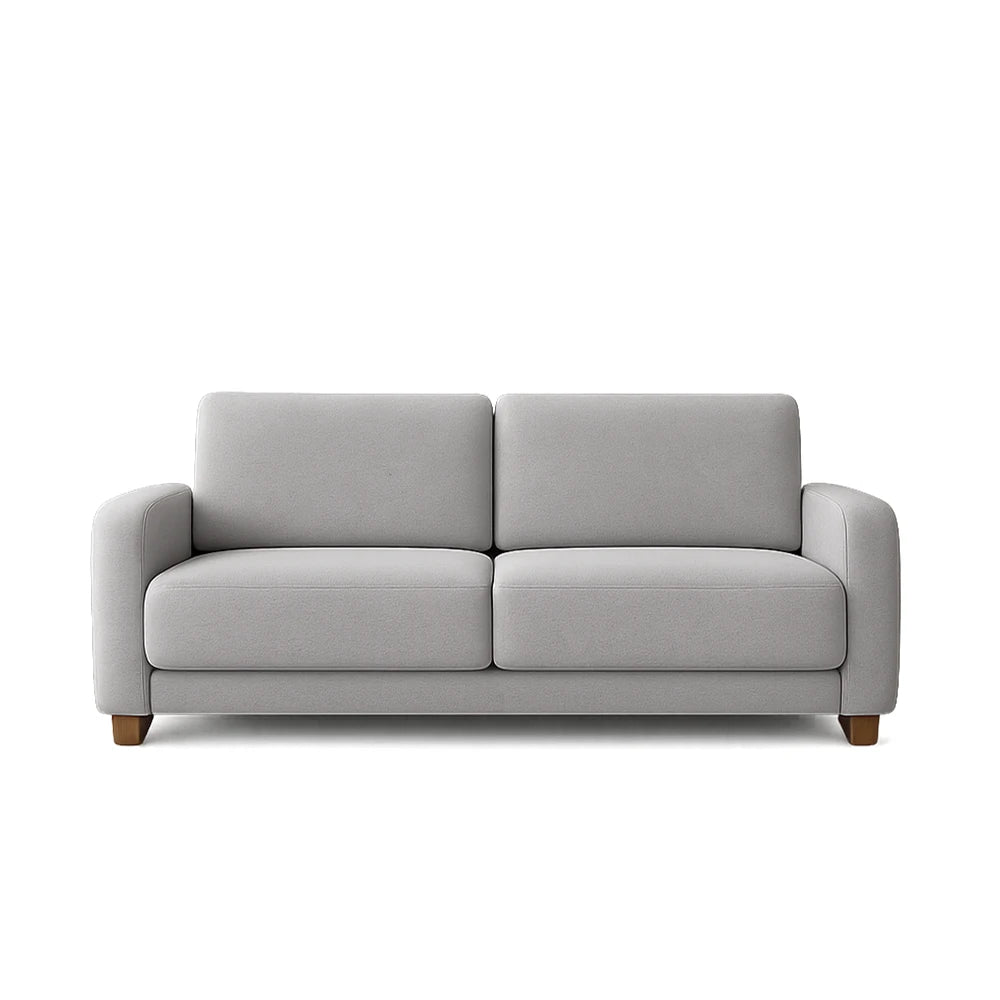 Sofá 3 Lugares Capri 190 cm - Linho Texturizado Cinza c/ Natural