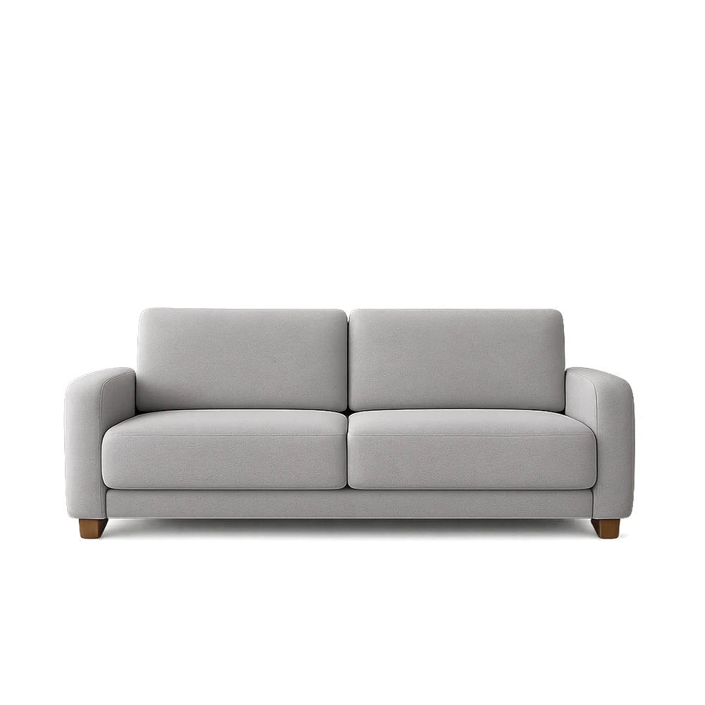 Sofá 4 Lugares Capri 230cm - Linho Texturizado Cinza c/ Natural