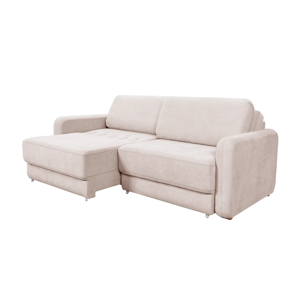 Sofá Cama Retrátil e Reclinável 3 Lugares Hudson 190 cm - Linho Texturizado Bege