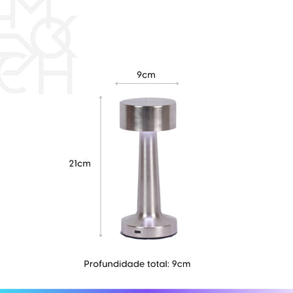 Luminária de Mesa Sem Fio Levi 21 cm - Prata