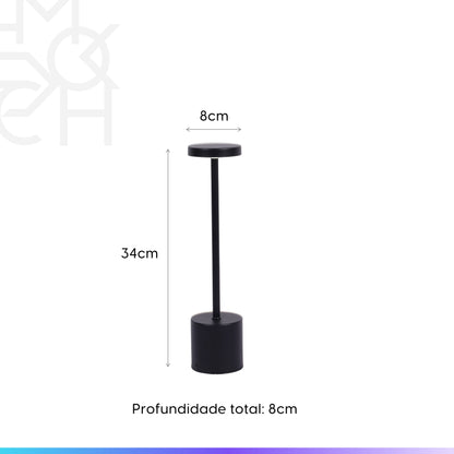 Luminária de Mesa Sem Fio Ben 34 cm - Preto