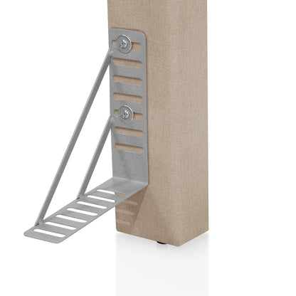 Cabeceira Casal Estofada Mira 140 cm - Mel c/ Linho Bege