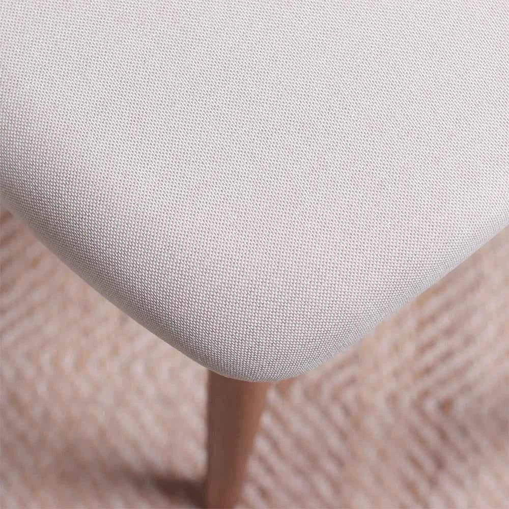Conjunto de 2 Cadeiras de Madeira Maciça Estofada New Drop - Natural c/ Linho Off White - Cobre