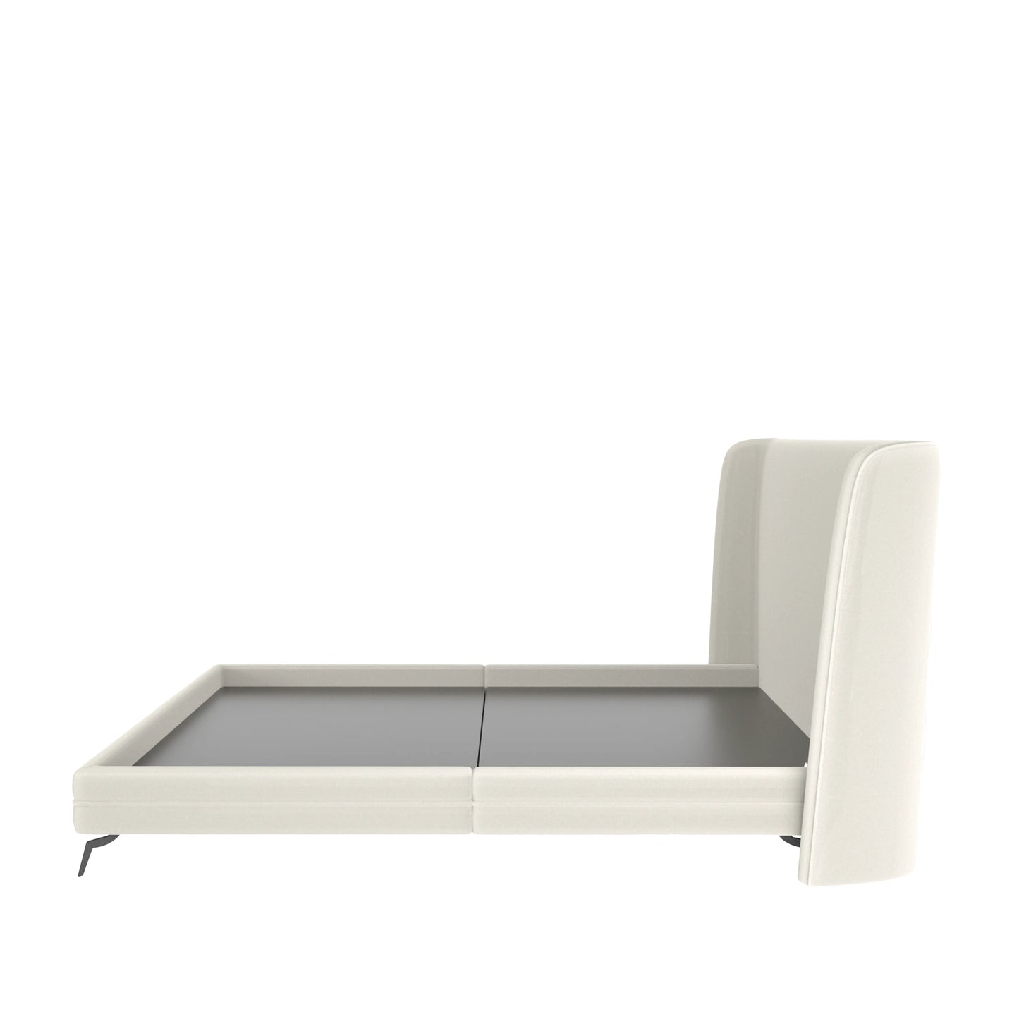 Cama Estofada King com Cabeceira Elara - Linho Off White