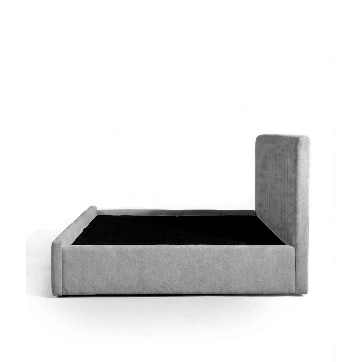Cama Estofada King com Cabeceira Louise - Linho Cinza