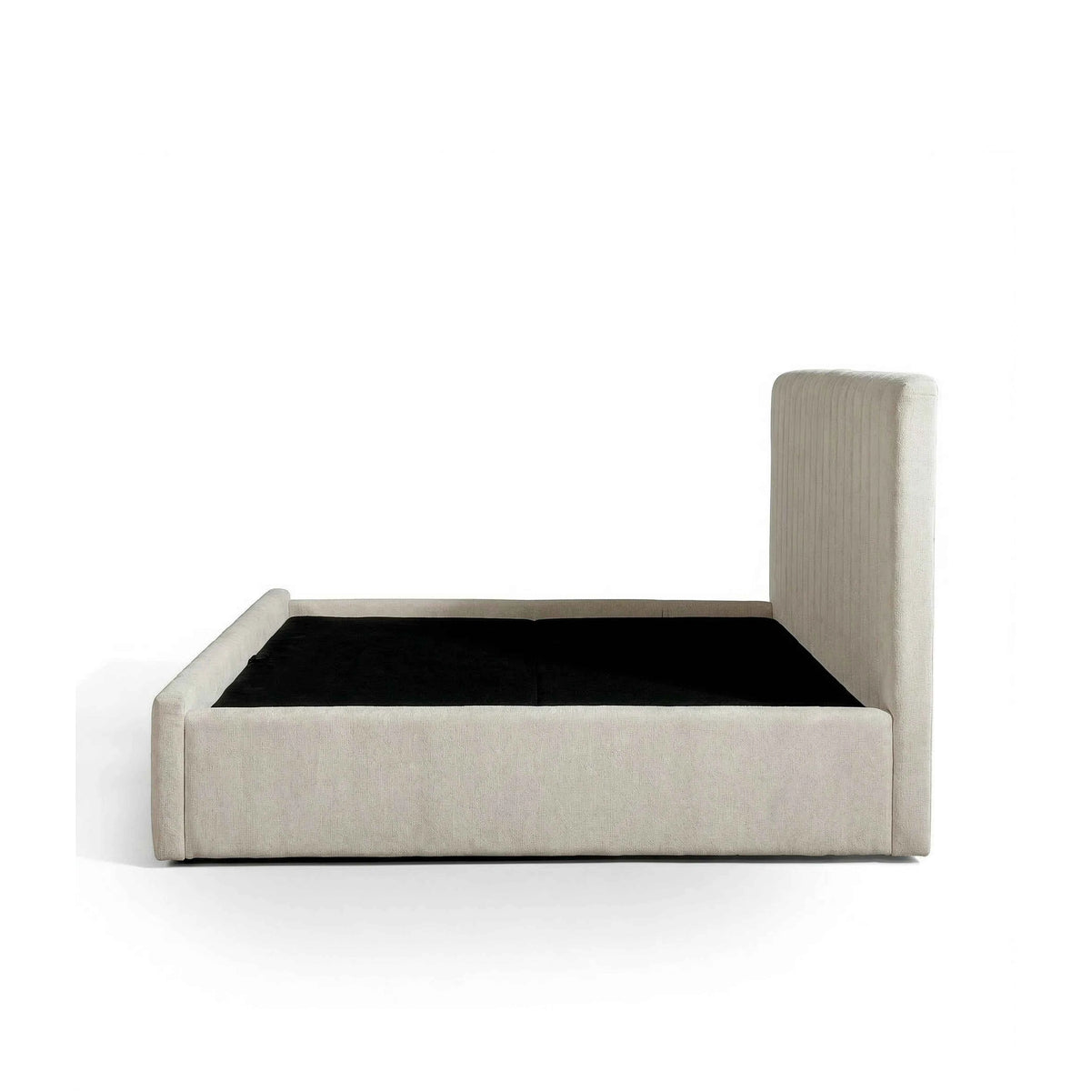 Cama Estofada de Casal com Cabeceira Louise - Linho Off White