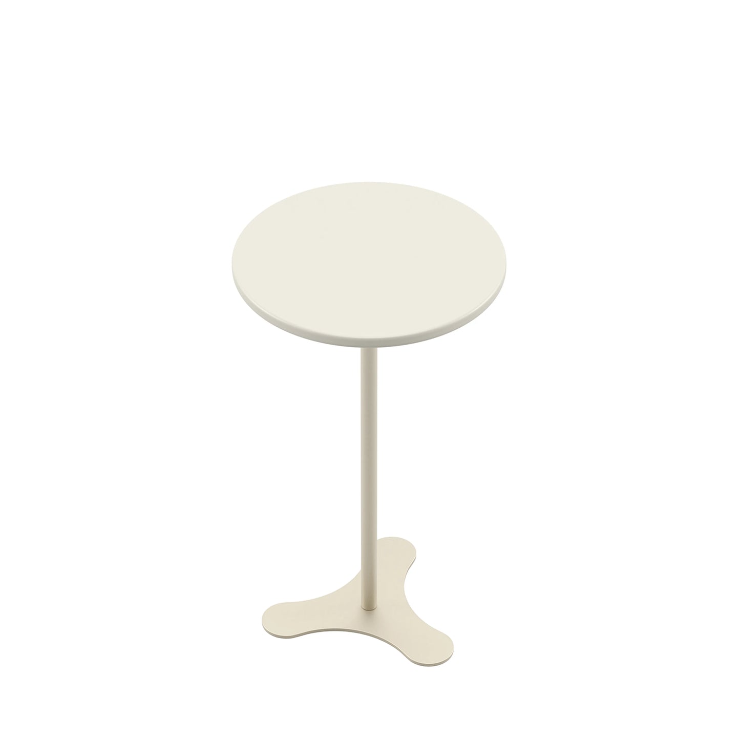 Conjunto de 2 Mesas Laterais Redonda Orb - Off White c/ Champanhe