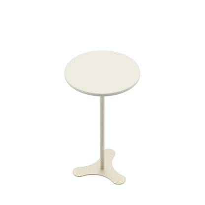 Conjunto de 2 Mesas Laterais Redonda Orb - Off White c/ Champanhe