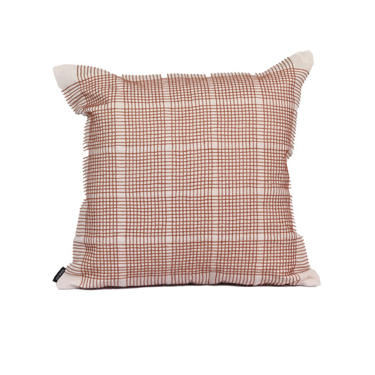 Almofada Trama 50 x 50 cm - Cru c/ Caramelo