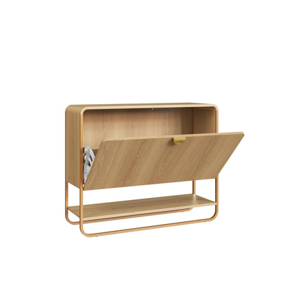 Sapateira com 1 Porta Dunna 93 cm - Mel c/ Dourado