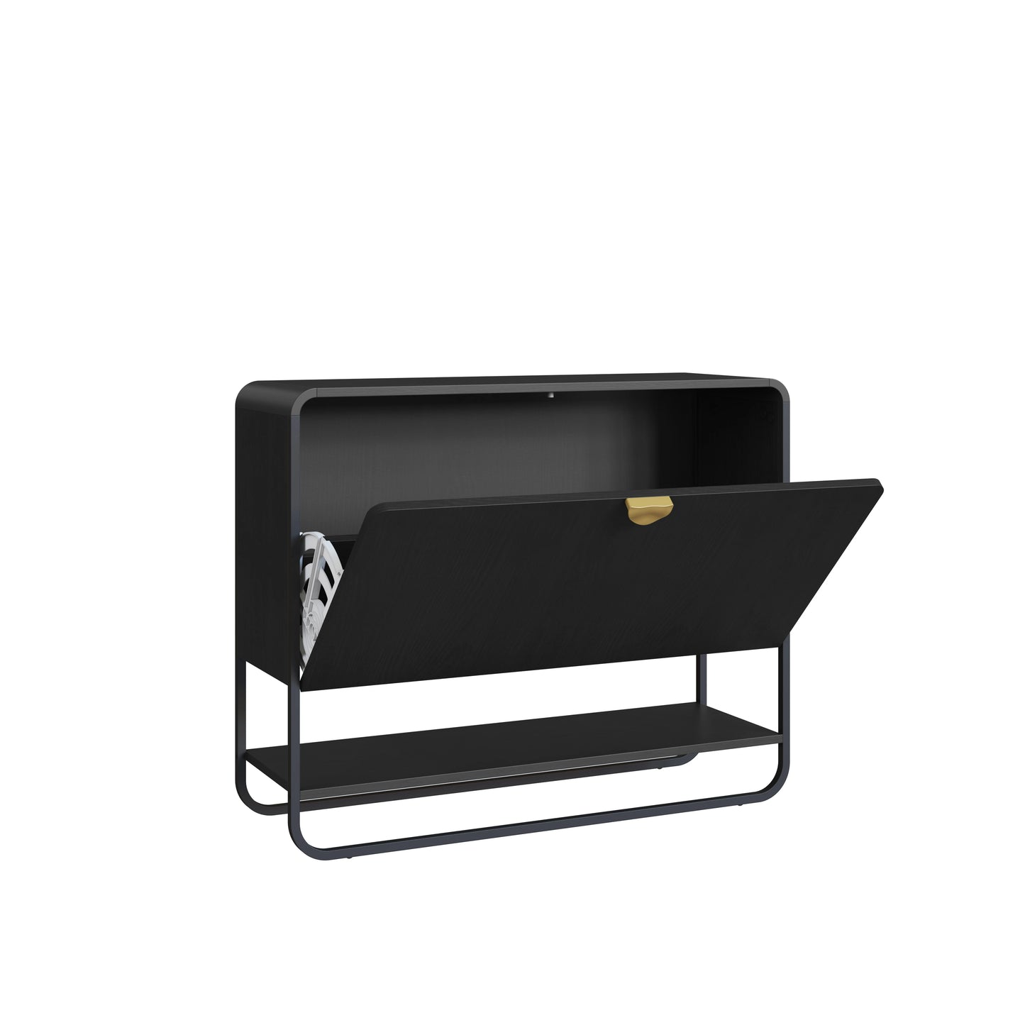 Sapateira com 1 Porta Dunna 93 cm - Preto c/ Dourado