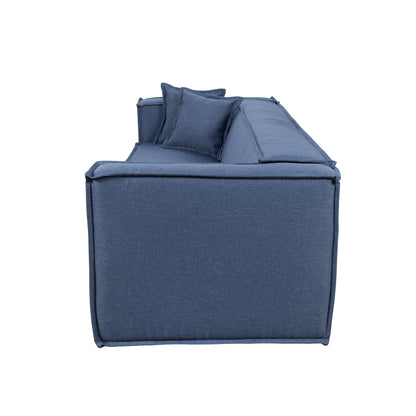 Sofá 3 Lugares Freddo 205 cm - Linho Texturizado Azul