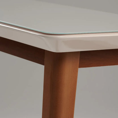 Aparador c/ Vidro Valência 136 cm - Natural c/ Branco