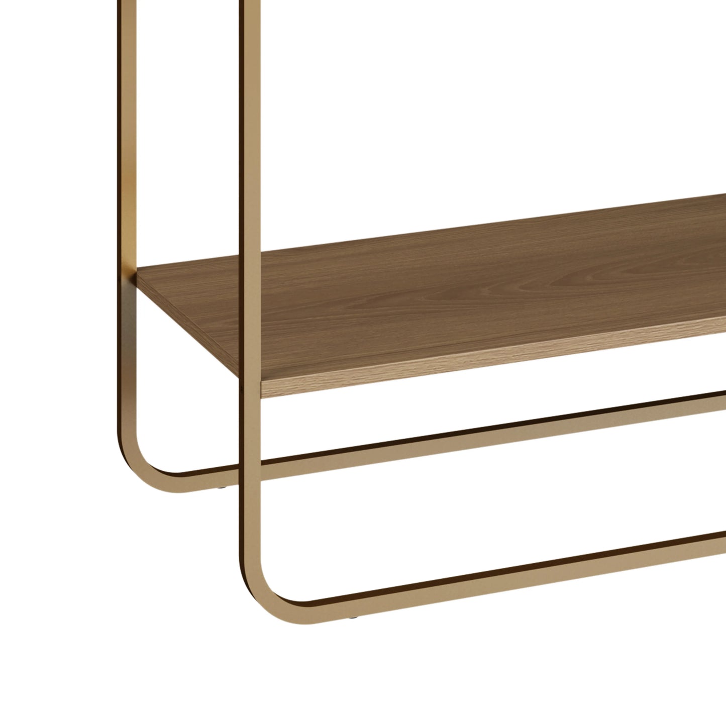 Aparador com 2 Gavetas Dunna 100 cm - Mel c/ Dourado