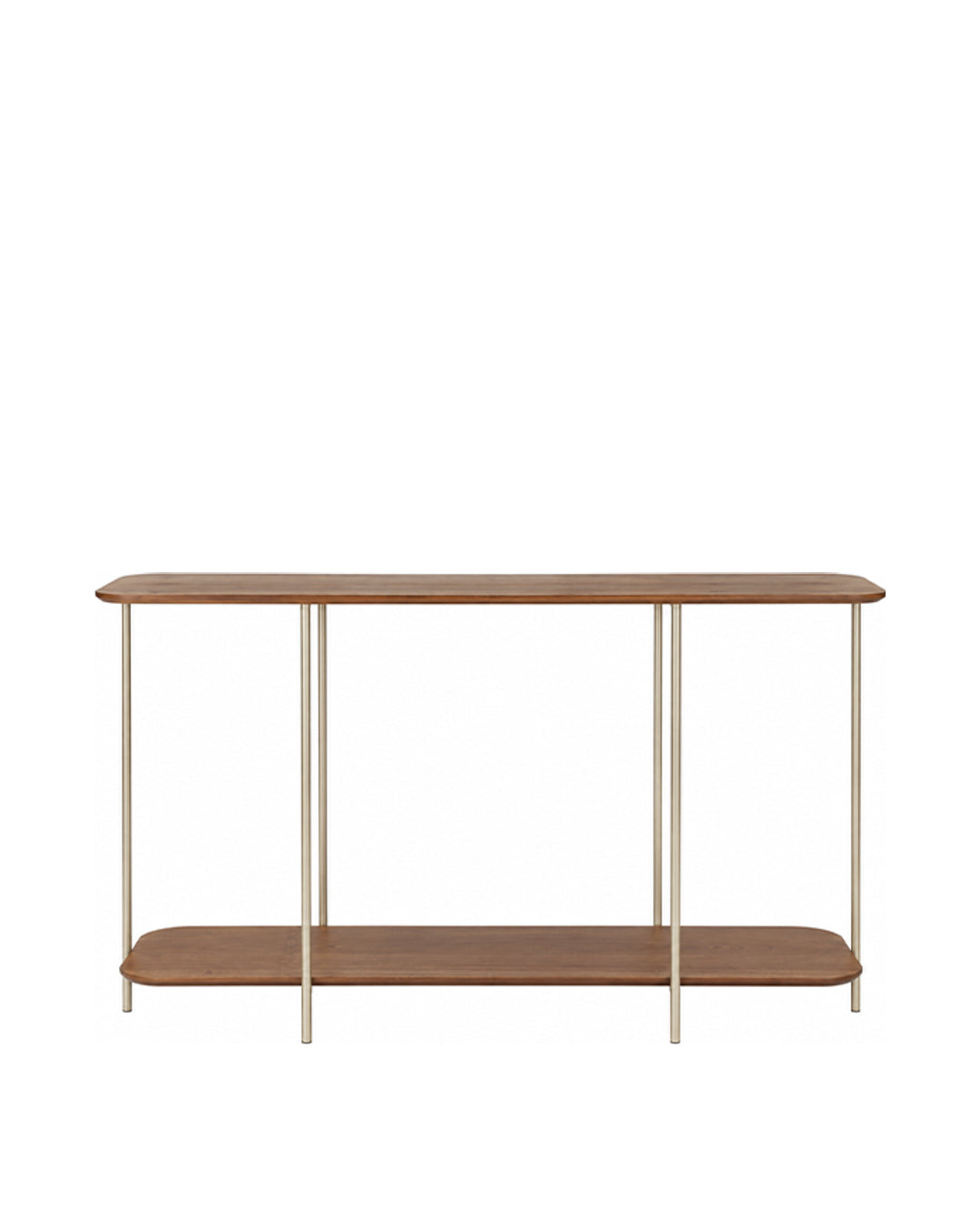 Aparador com Tampo em Lâmina de Madeira e pés em Metal Biophilia 120 cm - Mel c/ Champanhe