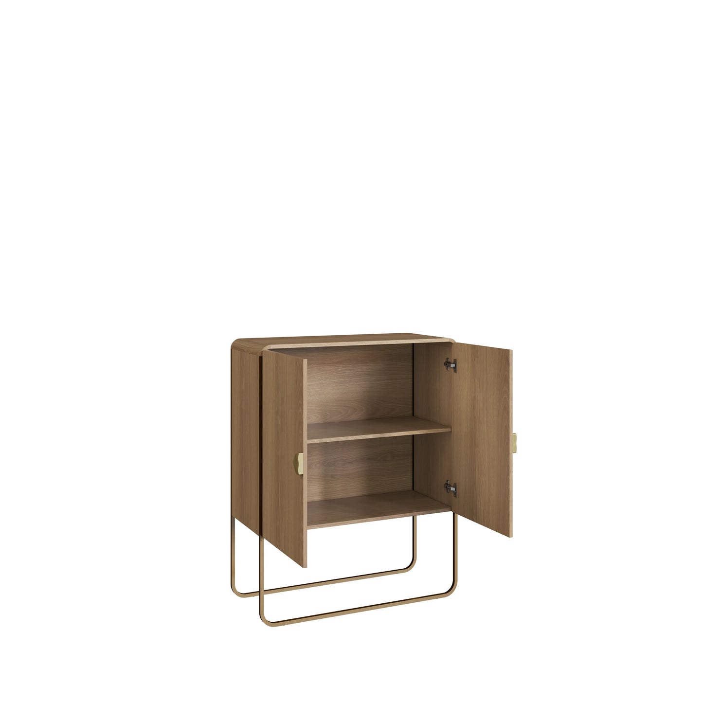 Balcão Buffet 2 Portas Dunna 90 cm - Mel c/ Dourado