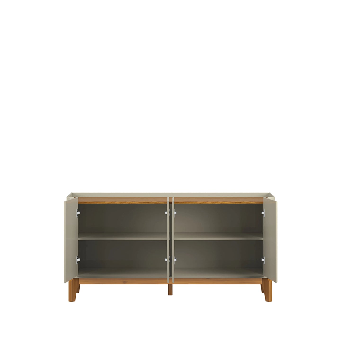 Buffet 4 Portas Arlo 160 cm - Off White c/ Natural