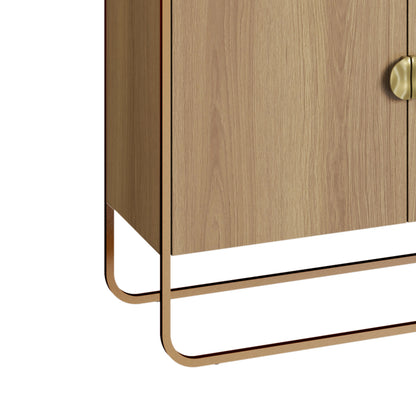 Buffet 4 Portas Dunna 180 cm - Mel c/ Dourado