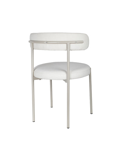 Cadeira de Aço Estofada Olyra - Off White