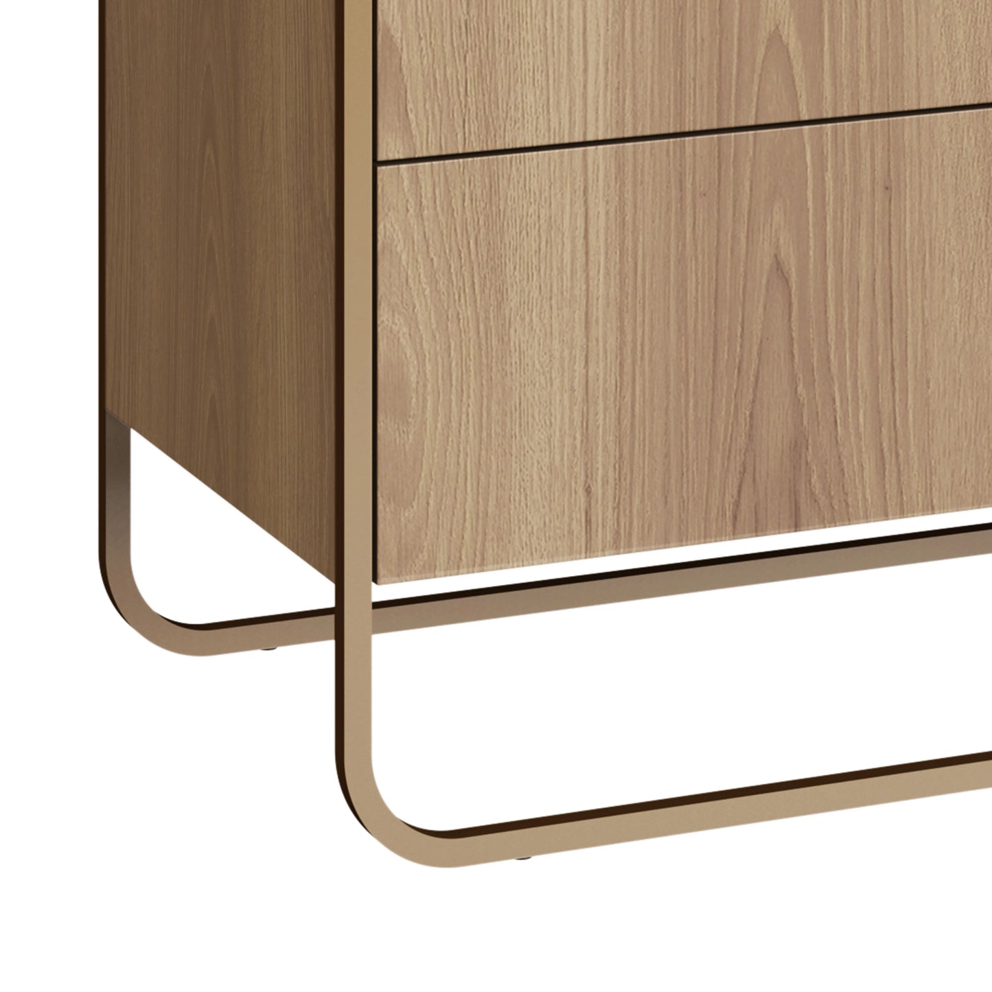 Cômoda com 3 Gavetas Dunna 90 cm - Mel c/ Dourado