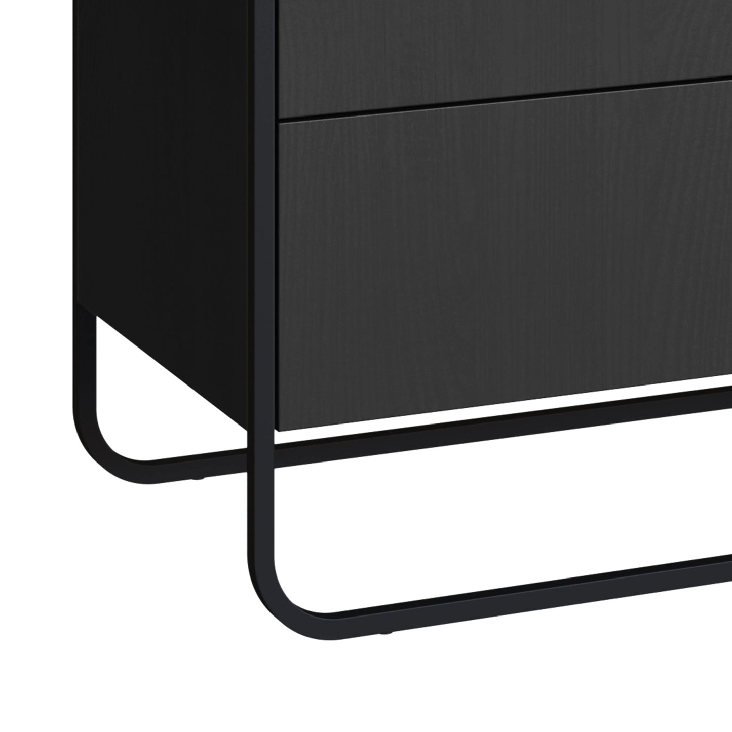 Cômoda com 3 Gavetas Dunna 90 cm - Preto c/ Dourado