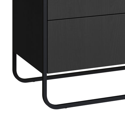 Cômoda com 3 Gavetas Dunna 90 cm - Preto c/ Dourado