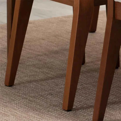 Conjunto de 2 Cadeiras de Madeira Maciça Estofada Saga - Natural c/ PU Caramelo - Palhinha