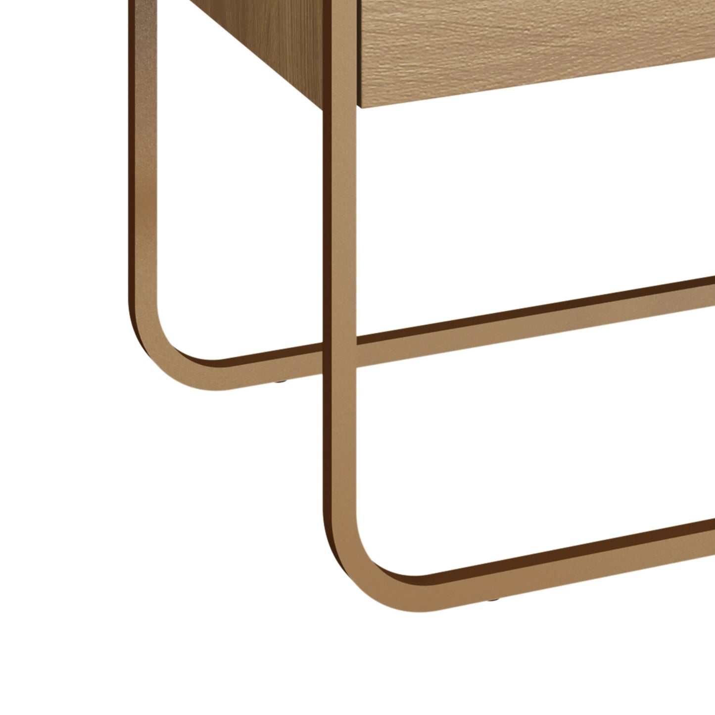 Mesa de Cabeceira com 2 Gavetas Dunna 60 cm - Mel c/ Dourado