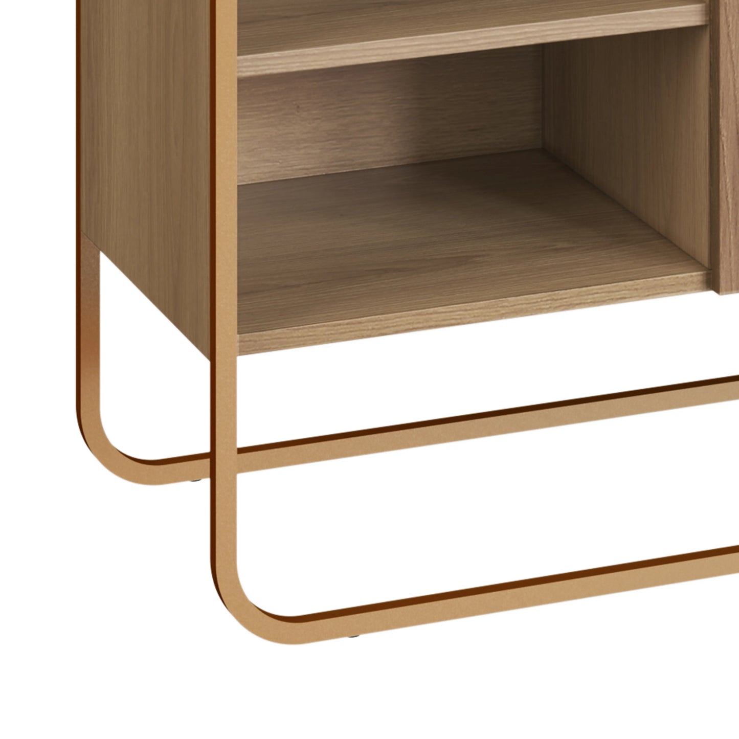 Rack para TV Até 55" 2 Portas Dunna 150 cm - Mel c/ Dourado