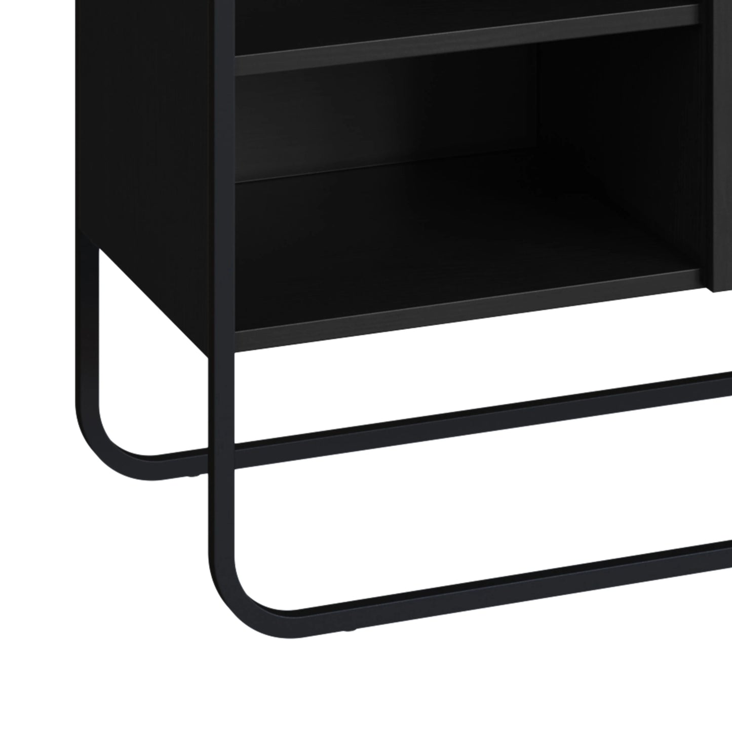 Rack para TV Até 55" 2 Portas Dunna 150 cm - Preto c/ Dourado