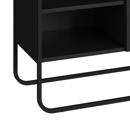 Rack para TV Até 55" 2 Portas Dunna 150 cm - Preto c/ Dourado
