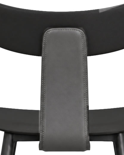 Banqueta Alta de Aço Estofada Évoa - Preto e Cinza