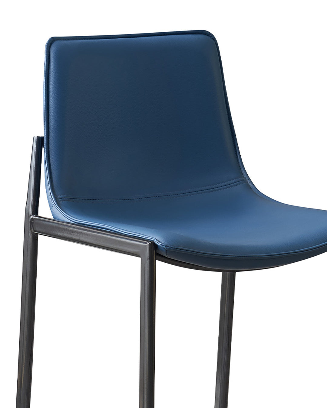 Banqueta Alta de Aço Estofada Kora - Azul